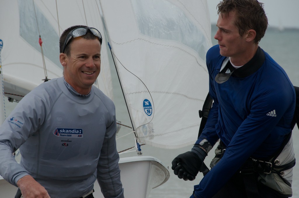 Nick Rogers and Chris Grube (GBR) with faces of victory - 2011 New Zealand 470 National Championships © Christine Hansen